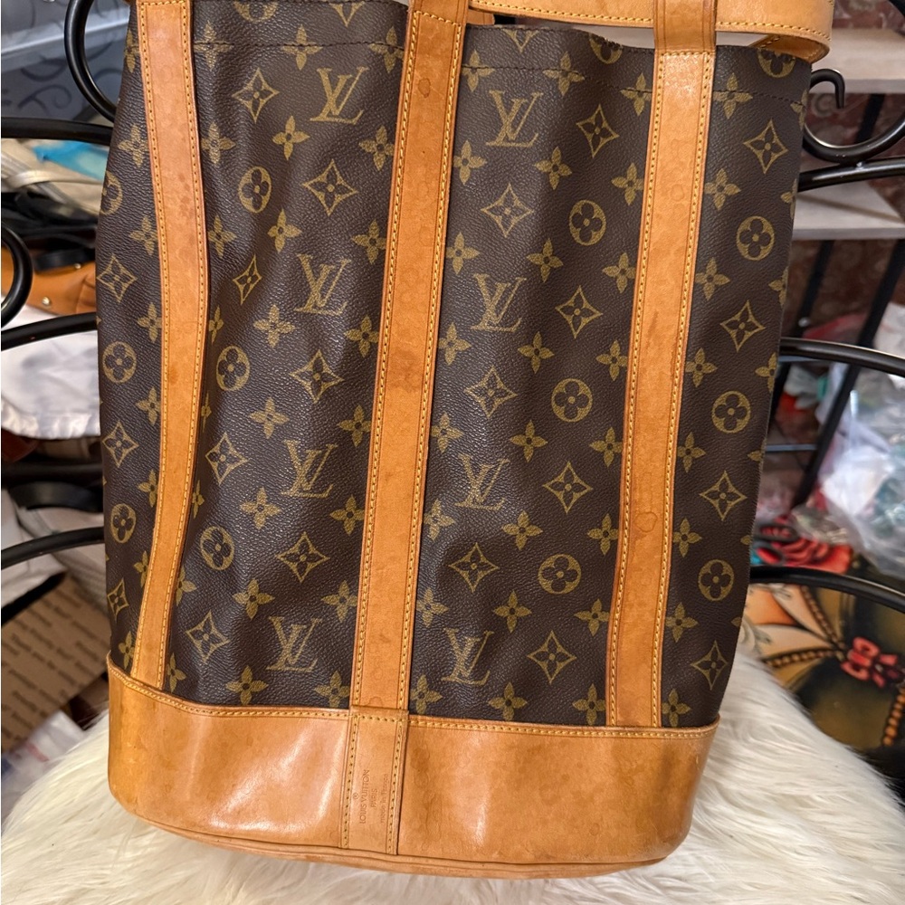 Louis Vuitton Tan and Brown Monogram Duffel Bag